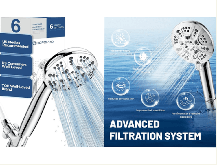 Filtered HOPOPRO 6-Mode Showerhead