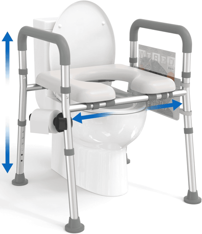 HOMLAND Raised Toilet Seat with Handles